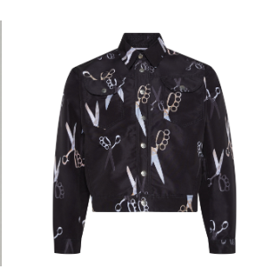 Scissors Print Western Jacket